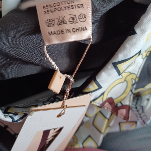 Annie Qin NWT Mixed Media Button Up Womans Size L Shirt - Picture 9 of 10